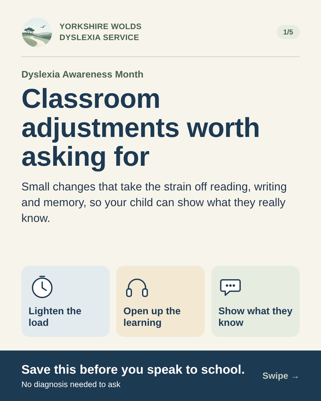 Classroom adjustments worth asking for: lighten the load, open up the learning, show what they know.